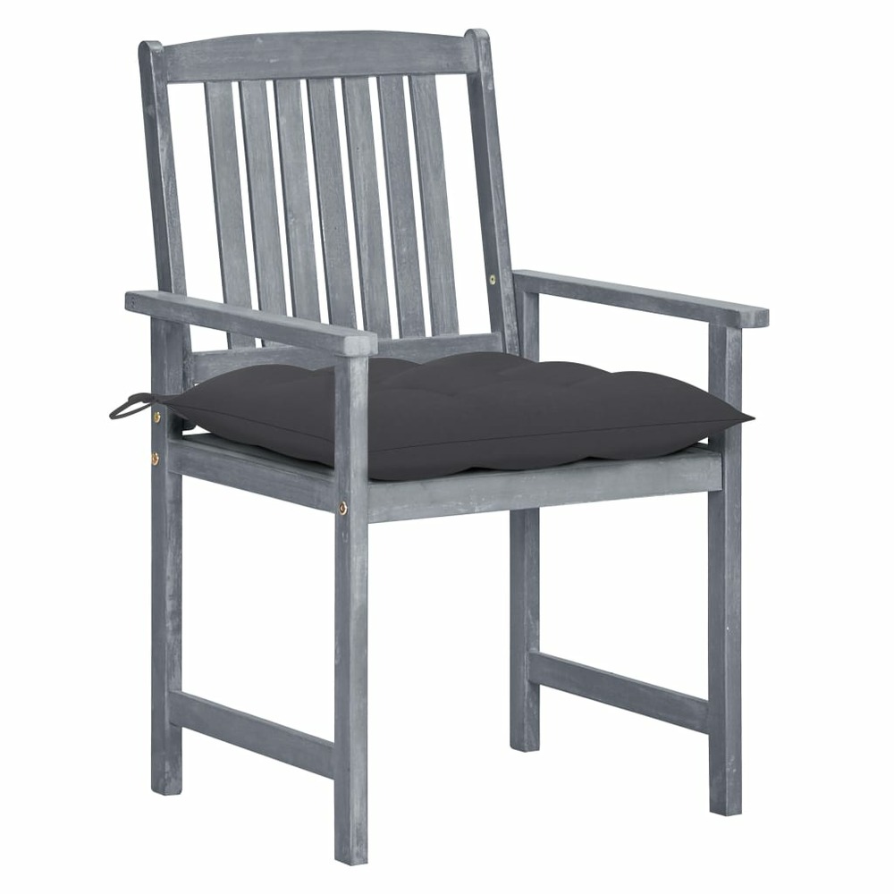 Chaises de jardin et coussins lot de 8 bois acacia solide gris