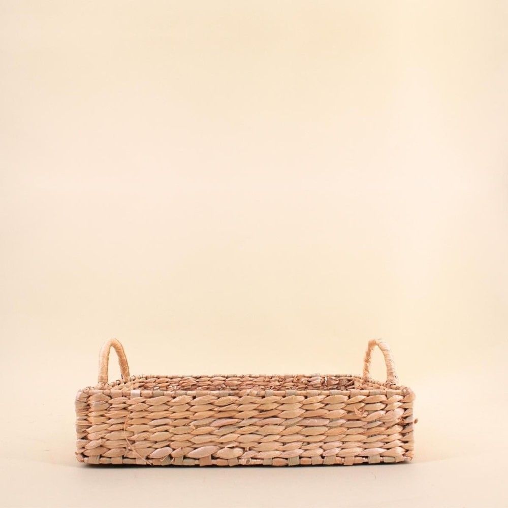 Plateau avec poignées en fibres naturelles 33x25cm