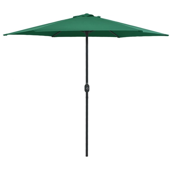 Parasol d'extérieur et mât en aluminium 270 x 246 cm vert