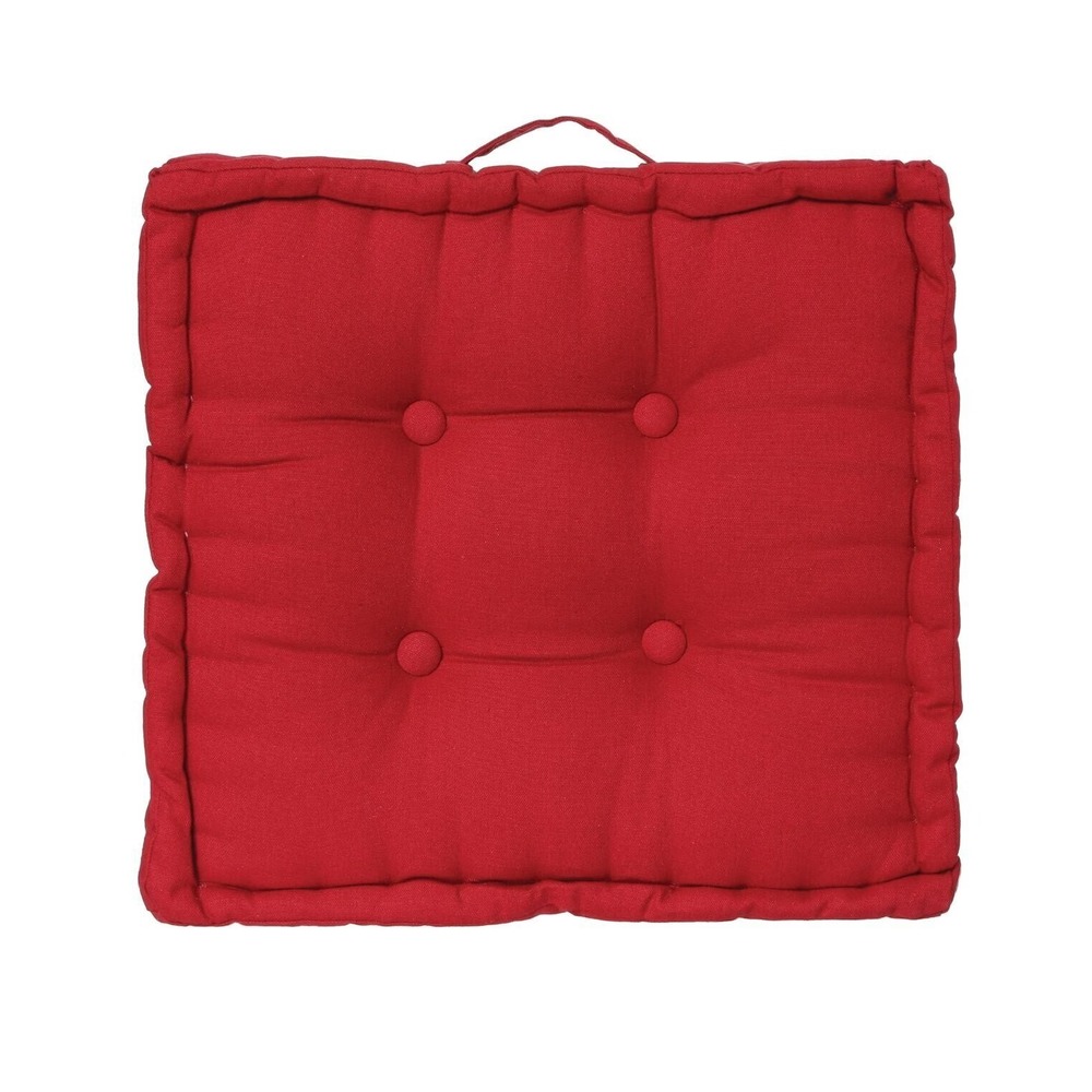 Coussin de sol 40 x 40 cm horizon uni rouge