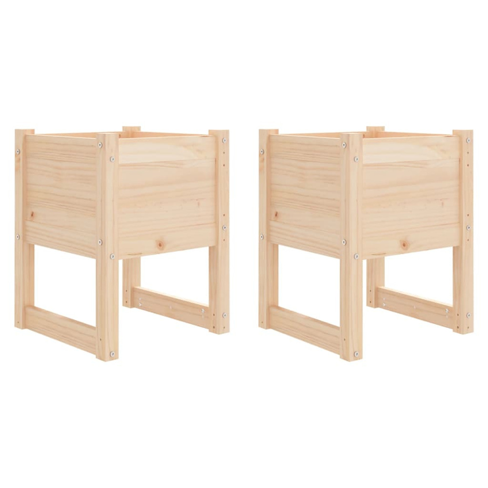 Jardinière d'extérieurs 2 pcs 40x40x52,5 cm bois massif de pin