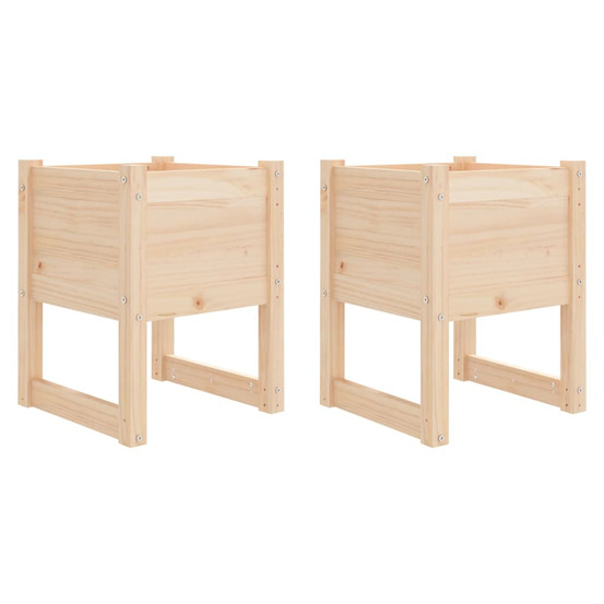 Jardinière d'extérieurs 2 pcs 40x40x52,5 cm bois massif de pin