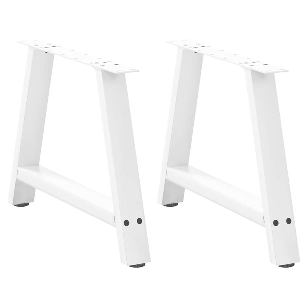 Pieds de table basse en forme de a, 2 pièces, blanc, 60 x (42-43) cm, acier