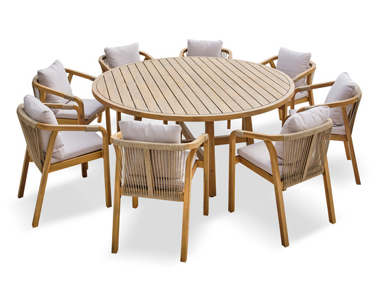 Ensemble repas serena 8 places bois d'acacia