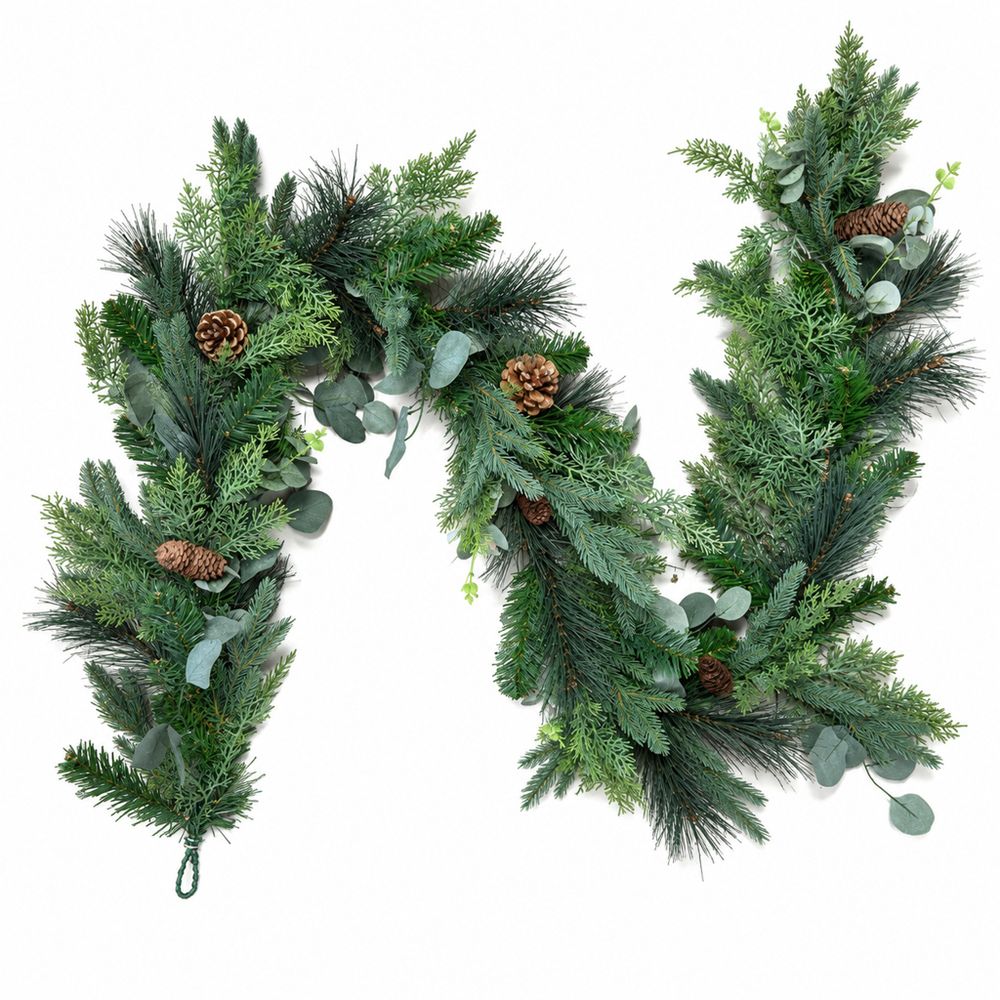 Guirlande de noël artificielle 180 cm avec pommes de pin - evergreen pine - little grove