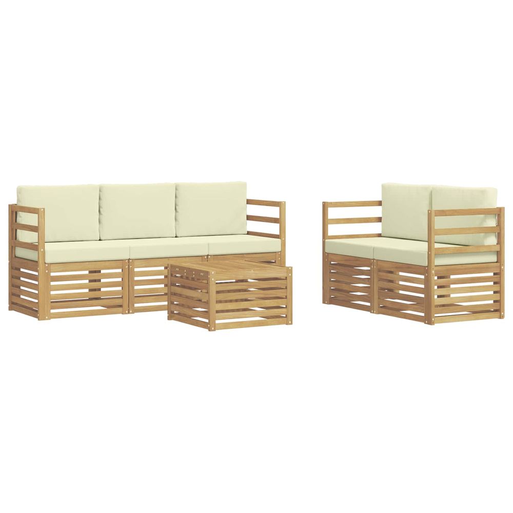 Ensemble de canapés d'extérieur 6 pc blanc et crème polyester