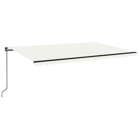 Auvent manuel rétractable avec led 500x350 cm crème