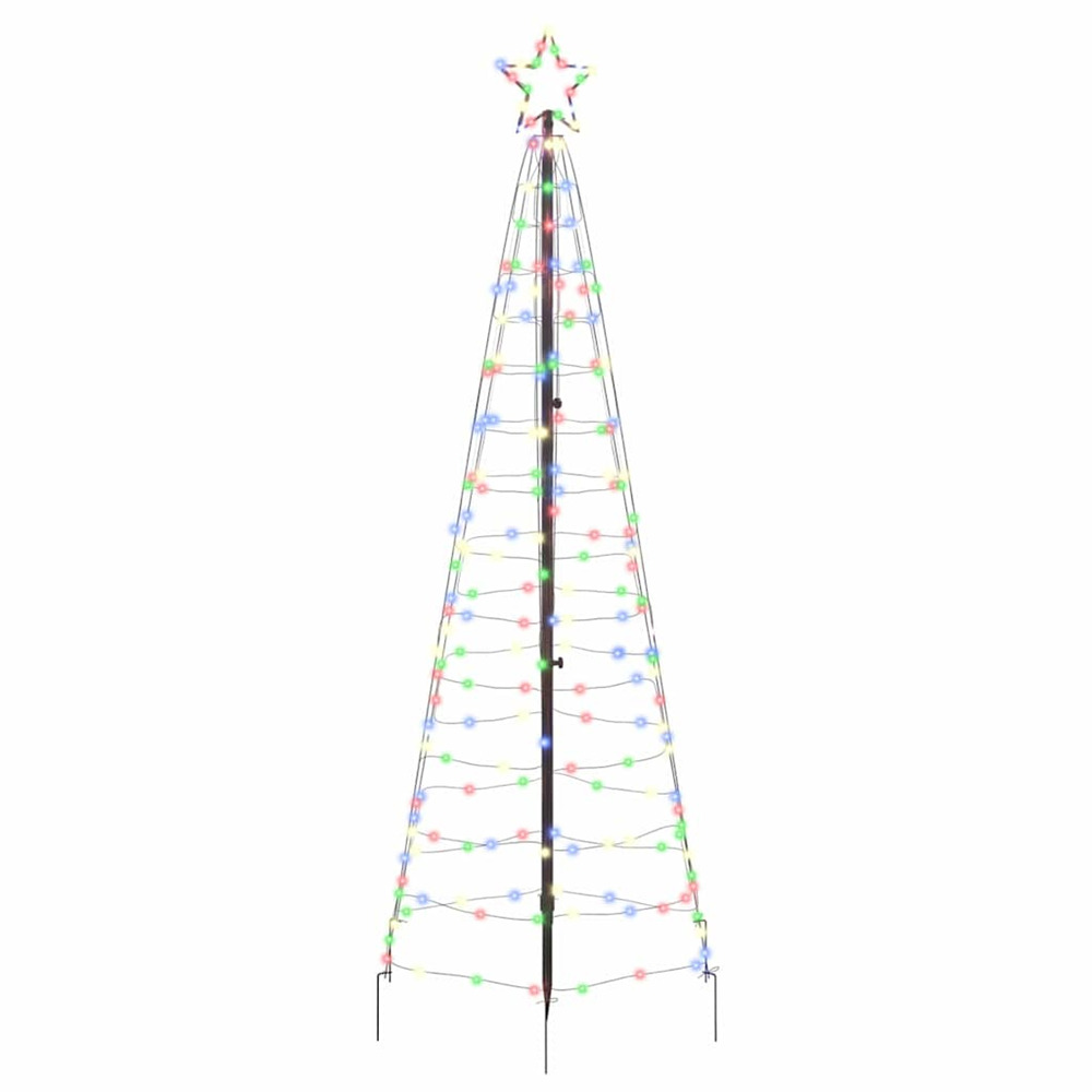 Arbre de noël led avec piquets au sol multicolore 250 cm fer