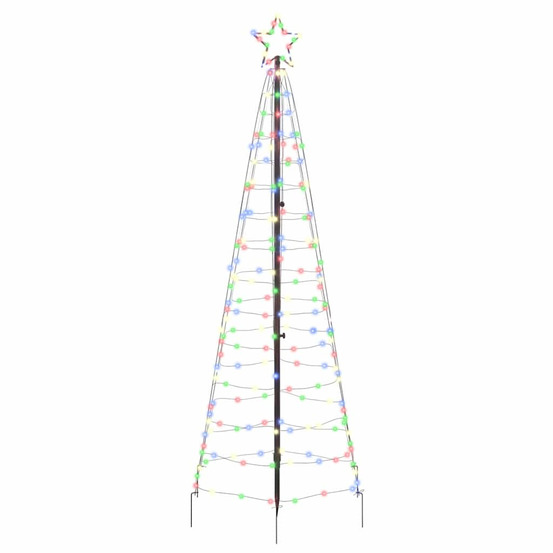 Arbre de noël led avec piquets au sol multicolore 250 cm fer