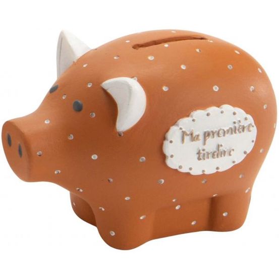 Cochon tirelire ma première tirelire orange
