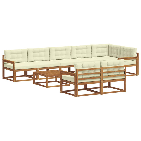 Ensemble de canapés d'extérieur 9 pcs naturel et crème