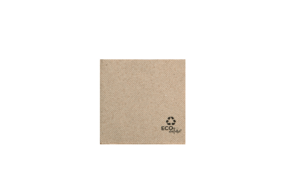 Serviette en ouate recyclée naturelle 20 x 20 cm micropoint 2 plis pliée en 4 - 2400 unités - betik