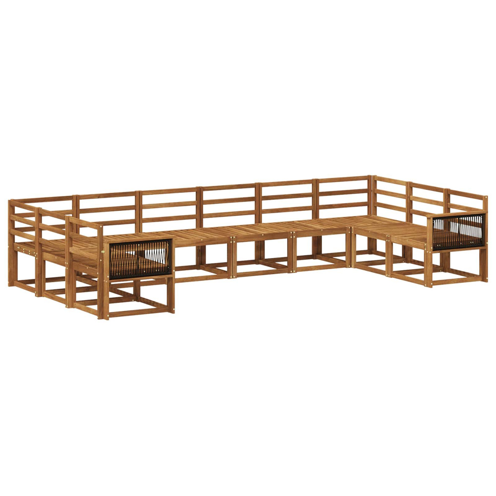 Ensemble de canapés d'extérieur 10 pcs naturel
