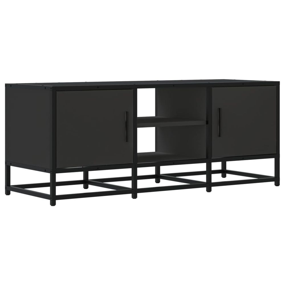 Meuble tv noir 100x35x41 cm bois d'ingénierie et métal