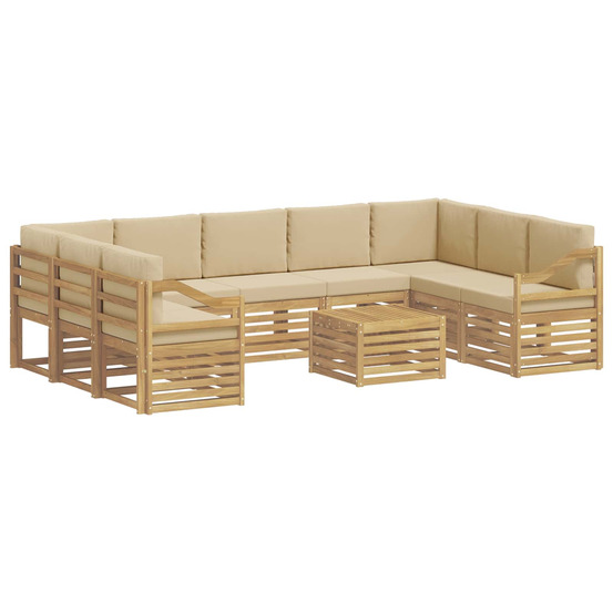 Ensembles de canapés 10 pcs blanc et beige 59 x 59 x 37 cm