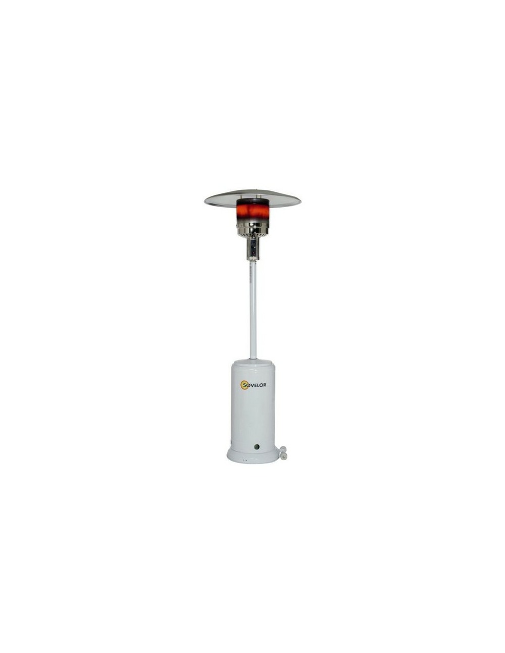 Parasol chauffant mobile gaz propane blanc