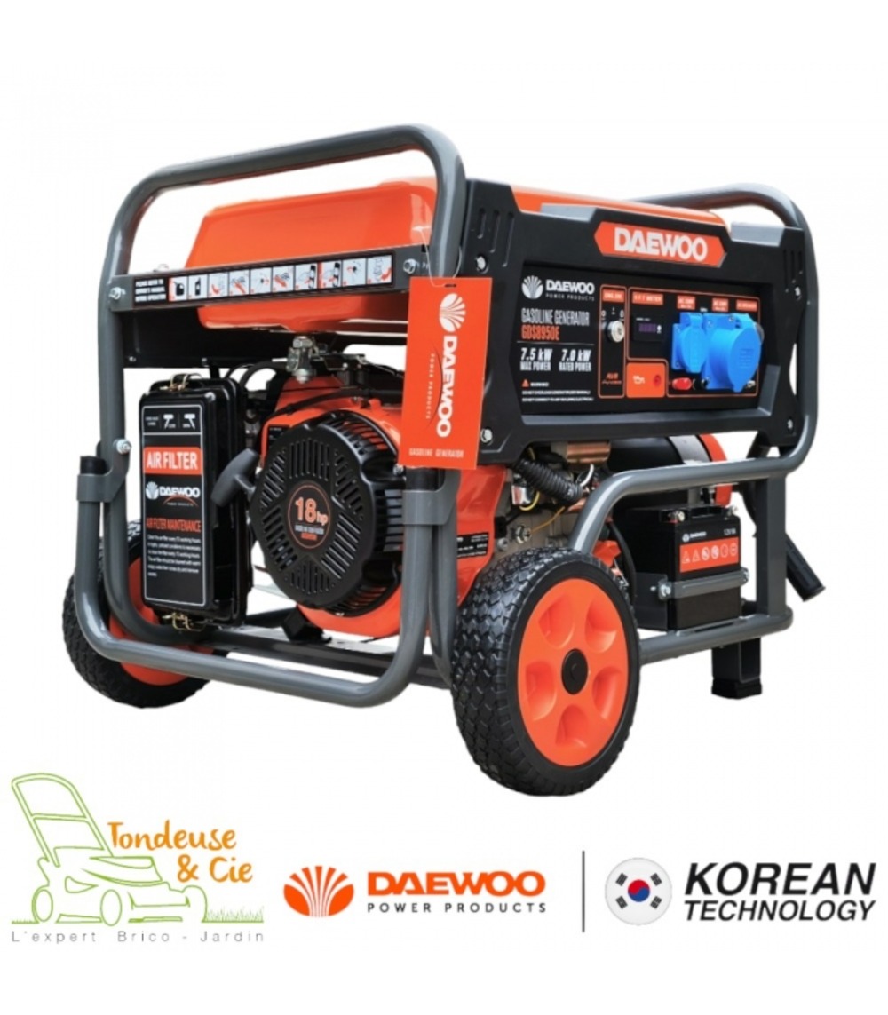 Groupe électrogène à essence 7500w, 230v démarrage électrique - daewoo gds8950e