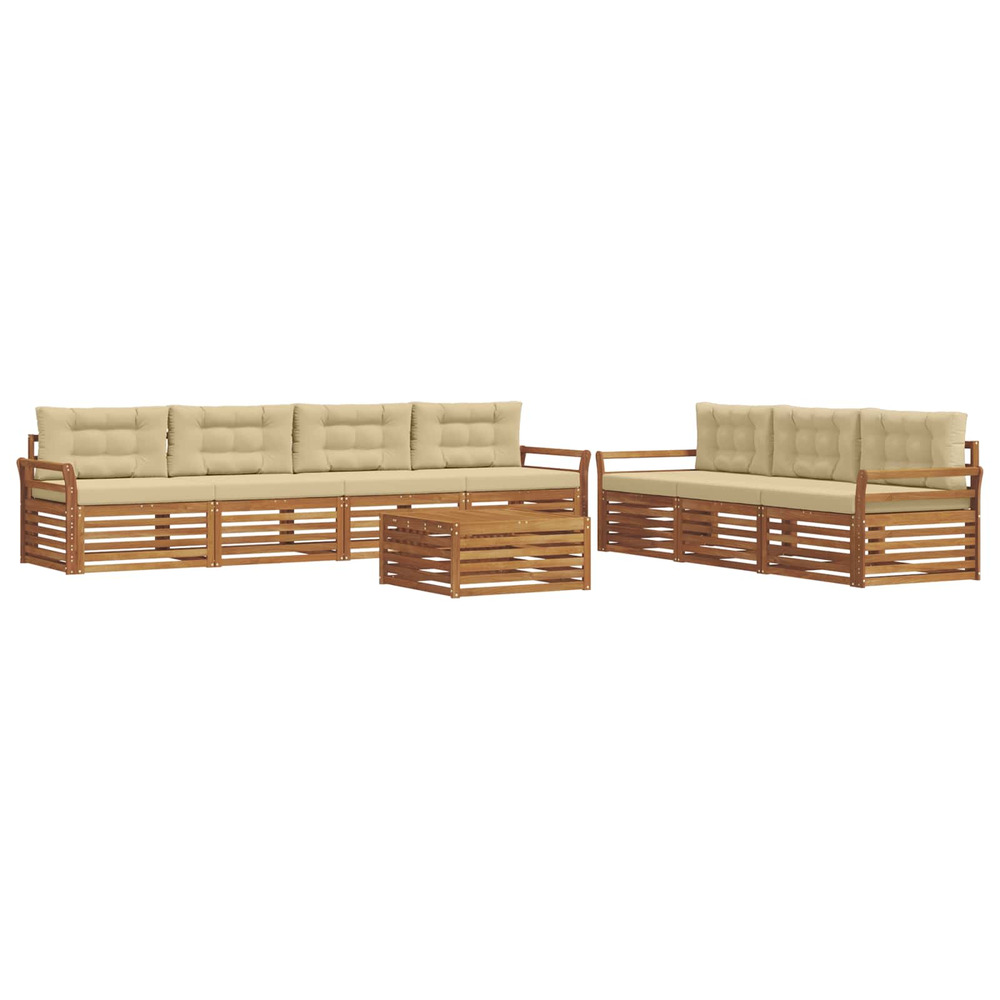 Ensemble de canapés d'extérieur 8 pcs naturel et beige