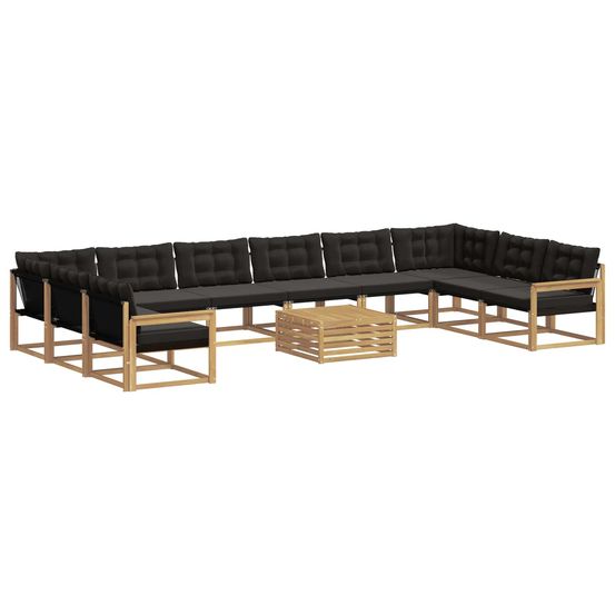 Ensemble de canapés d'extérieur 11 pc blanc et noir