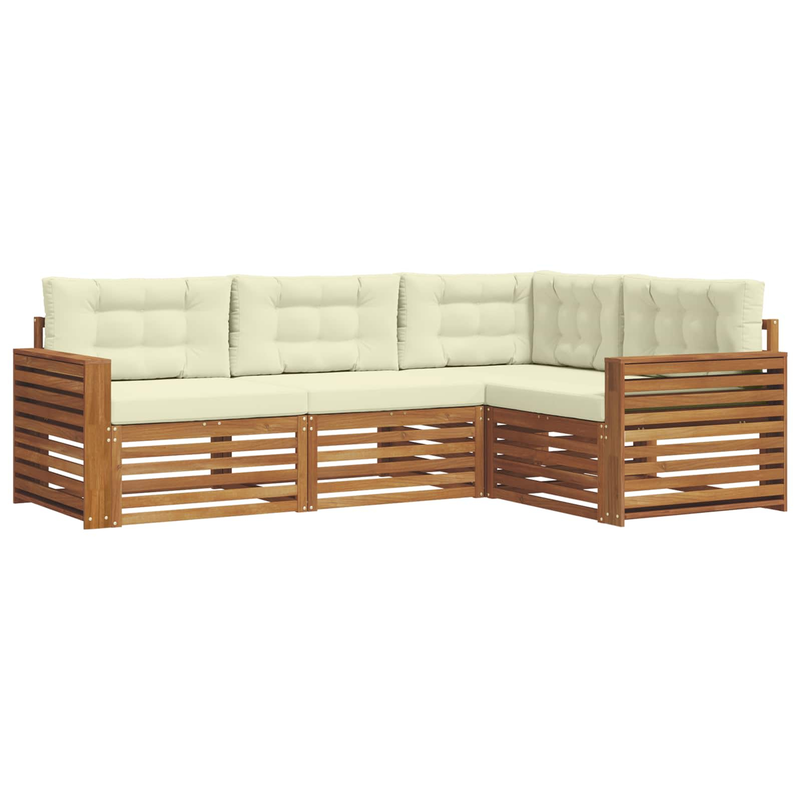 Ensemble de canapés d'extérieur 4 pcs naturel et crème