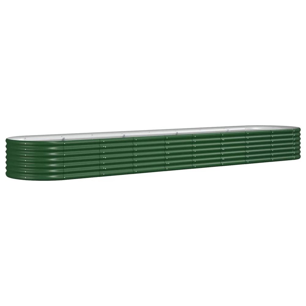 Lit surélevé de jardin acier galvanisé 368x80x36 cm vert