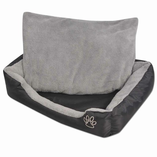 Lit pour chiens avec coussin rembourré taille l noir