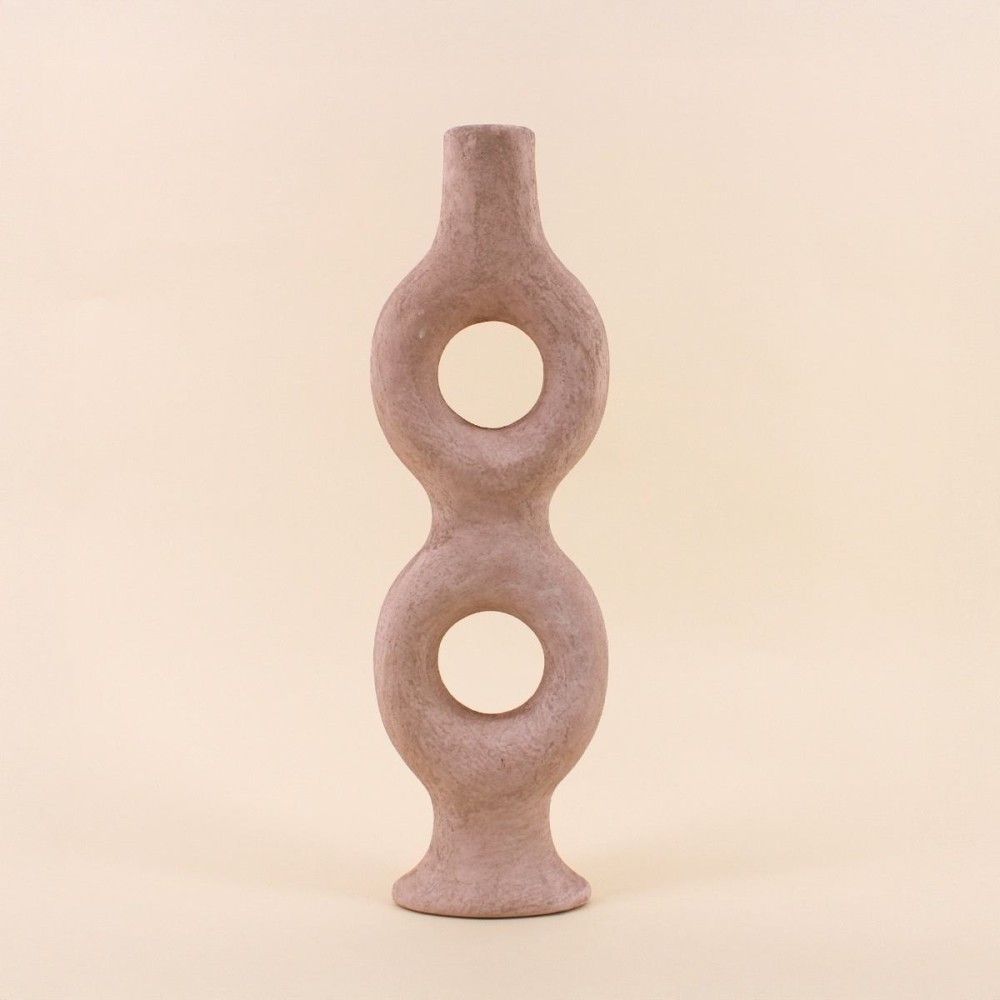 Bougeoir donuts en grès sable 45cm