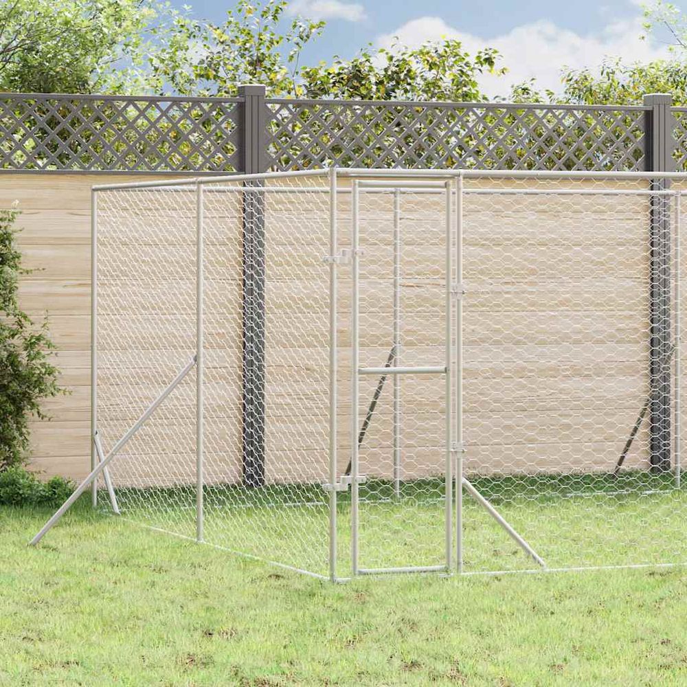 Chenil extérieur acier galvanisé pour chiens et animaux jardin 8x12x2 m