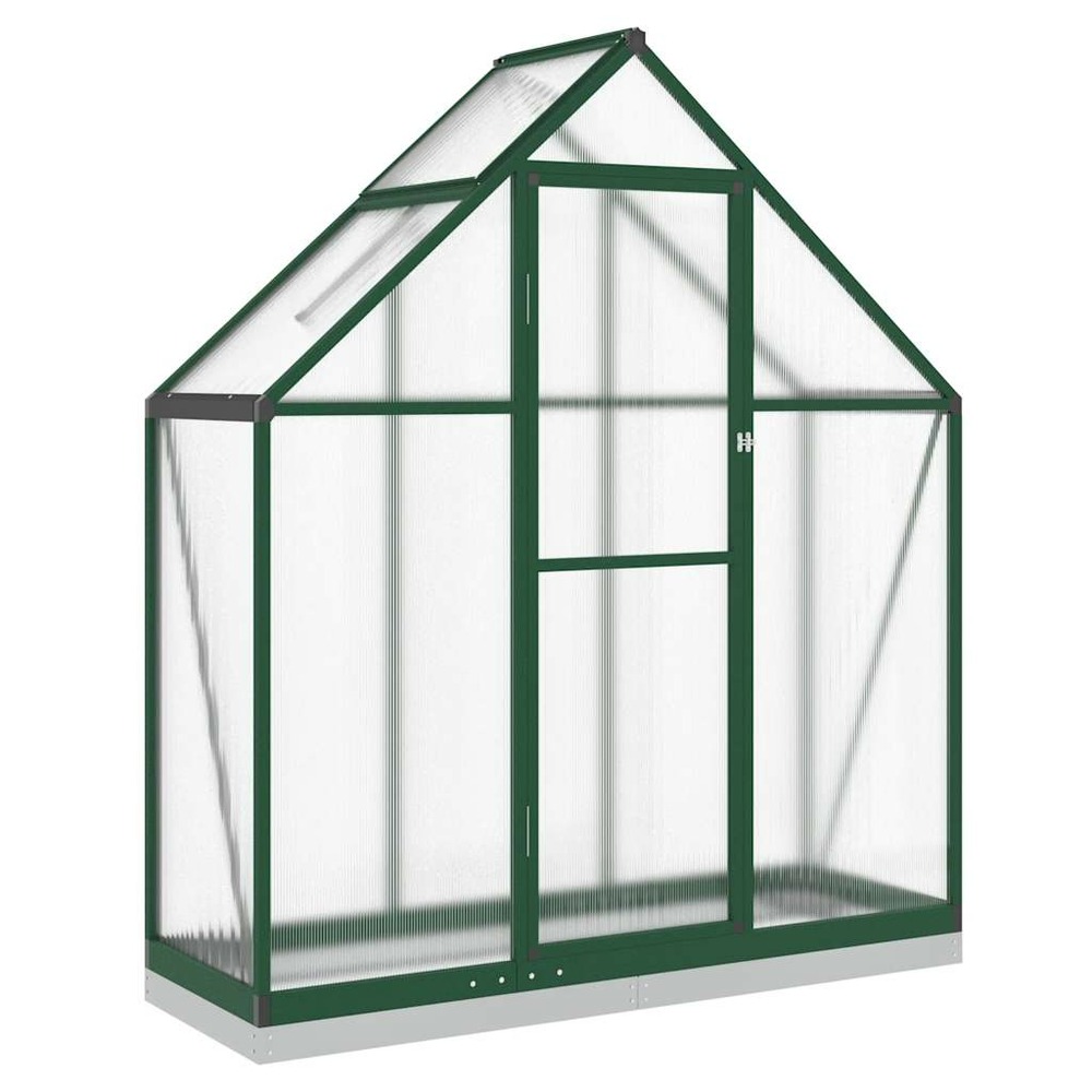 Serre avec cadre de base vert 169x58x202 cm aluminium