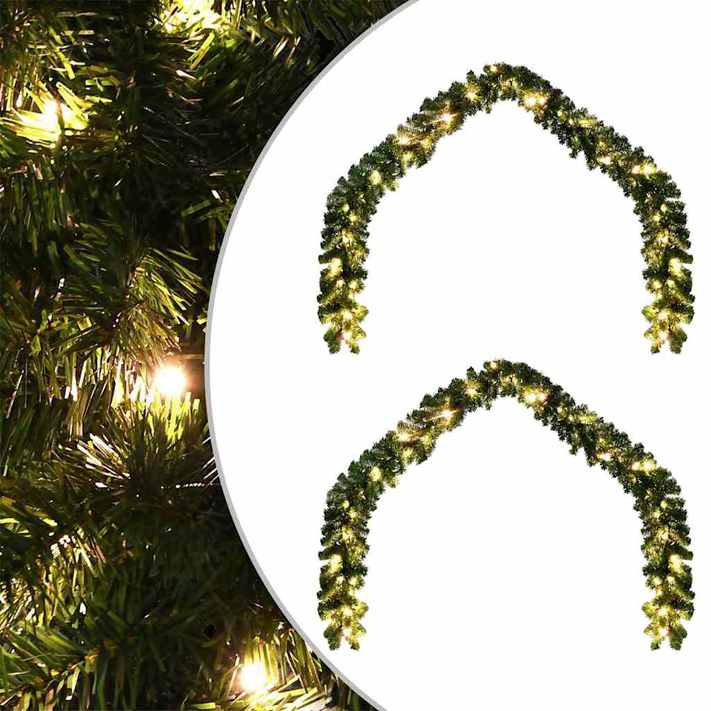 Guirlande de noël avec 600 led 2 pcs vert pvc