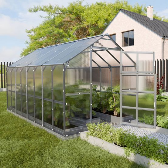 Serre en polycarbonate house 9,68m² (2,35x4,12m), 6mm