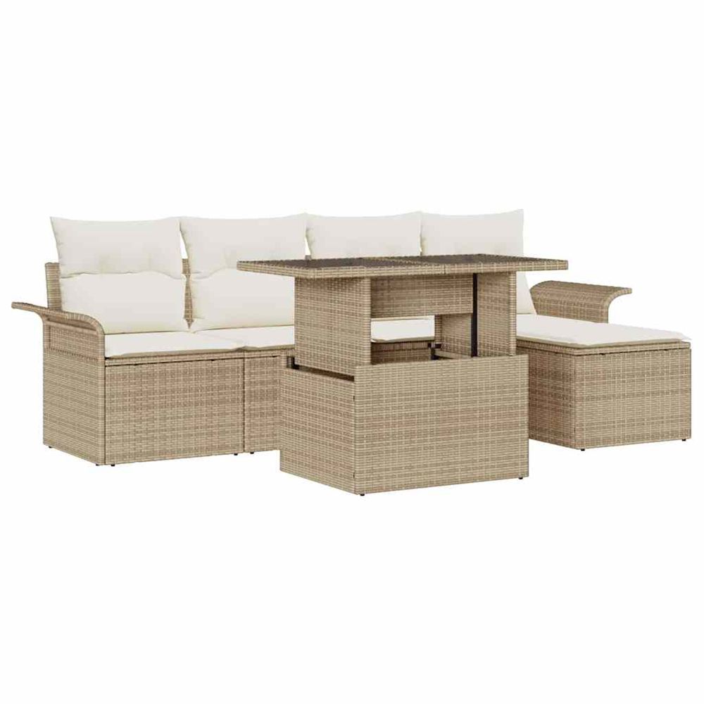 Ensemble de canapé de jardin 6 pc beige