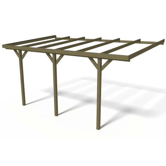 Carport bois adossé voiture