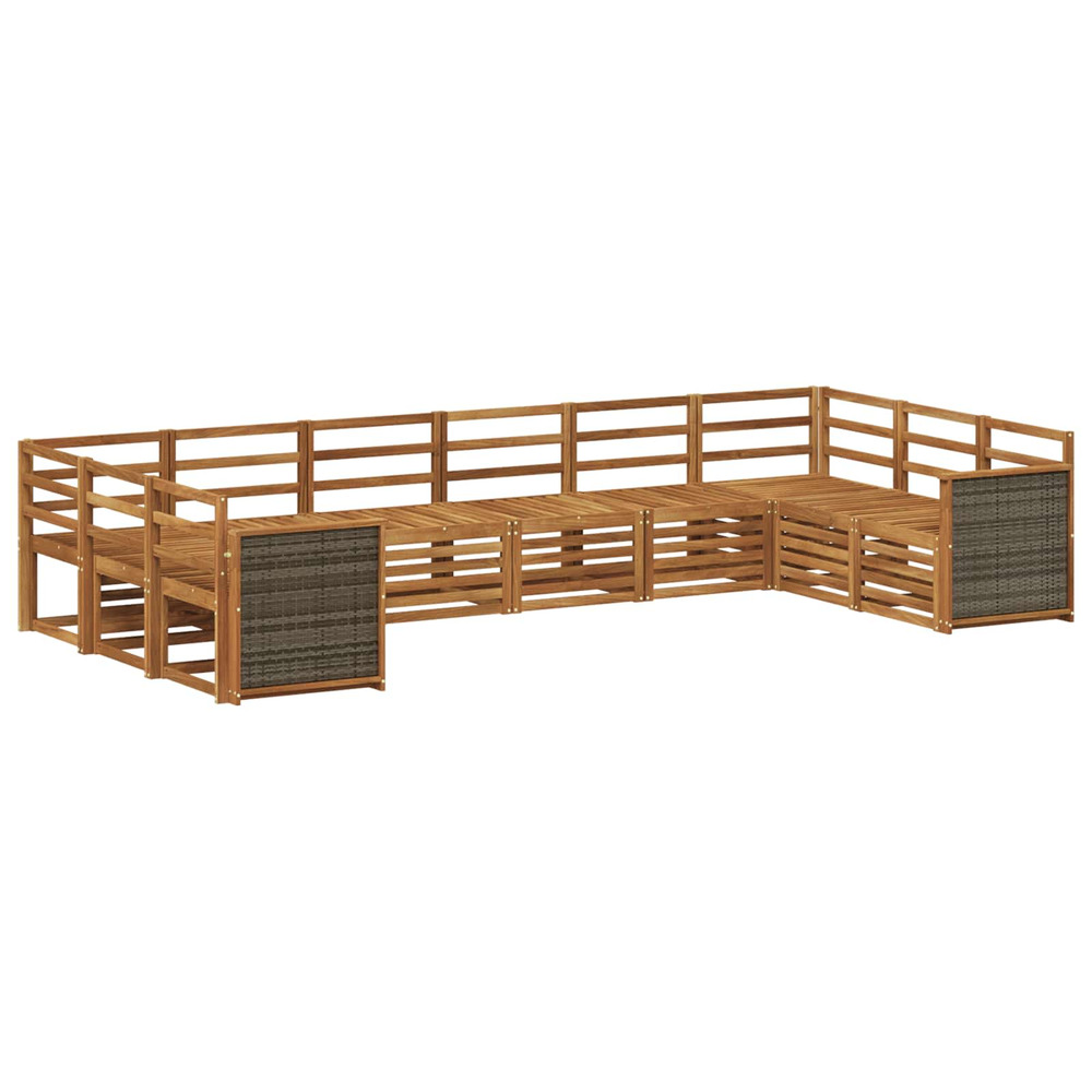 Ensemble de canapé d'angle 7 pcs naturel bois d'acacia massif