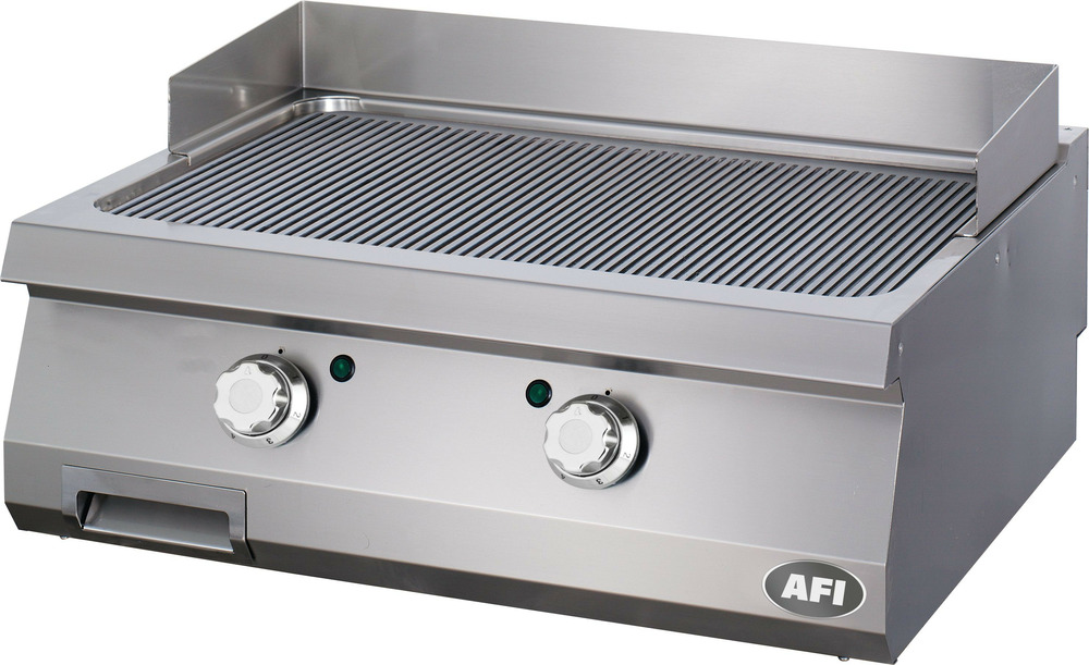 Grill électrique à poser double plaque rainurée - acier carbone ou chrome - série 900 - afi collin lucy