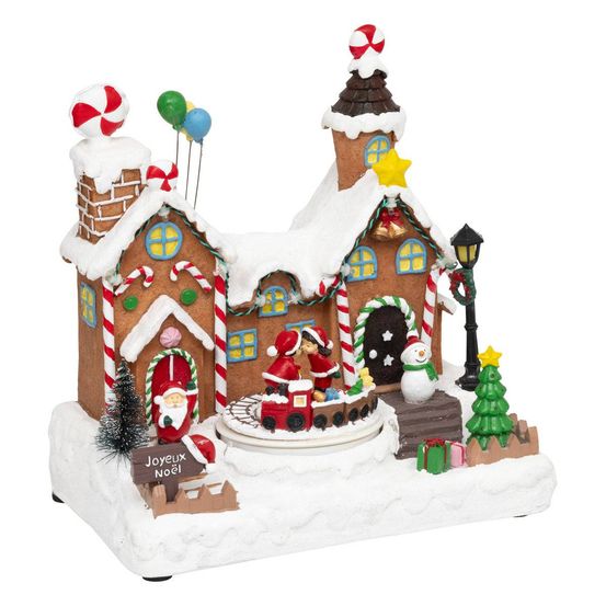 Village lumineux père noël bonhomme de neige train 11 led musical et