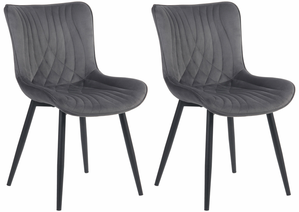 Lot de 2 chaises brady en velours