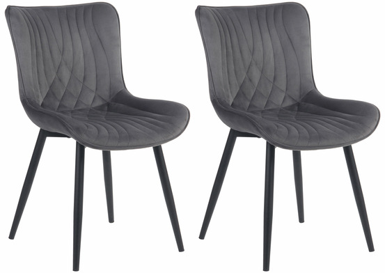 Lot de 2 chaises brady en velours