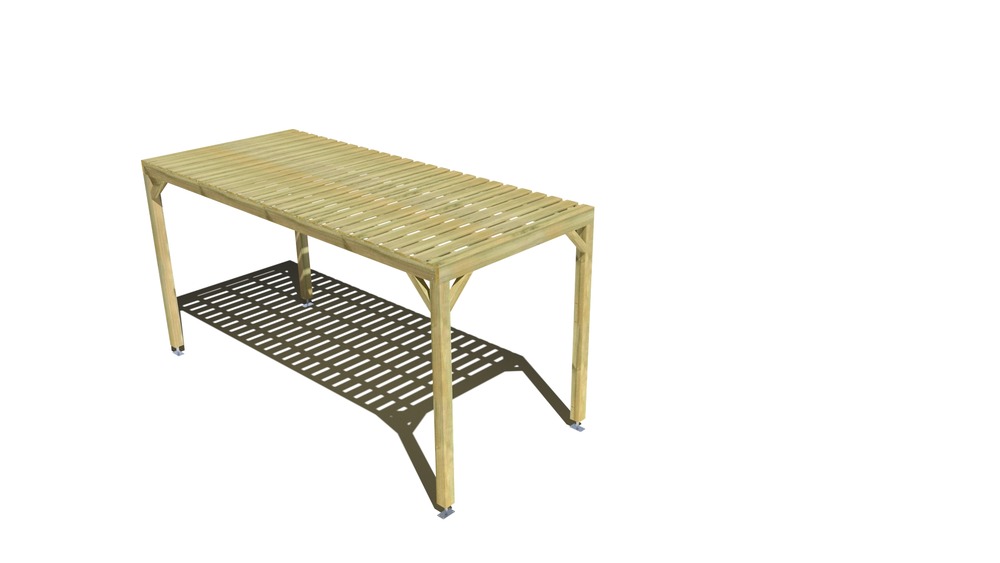 Pergola bois • 2m x 5m • indépendante • sens profondeur • platelage bois • livraison comprise