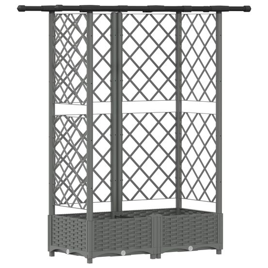 Lit élevé avec treillis et toit gris clair 124 x 40 x 121 cm pp