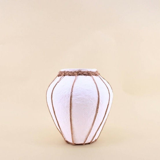Vase en papier maché déco jute 25cm