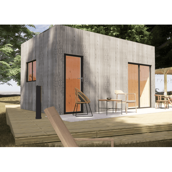 Studio de jardin re2020 en bois 5,5 x 3,5 x 3,2 m / isolation re2020 avec plancher isolé / menuiseries alu k-line