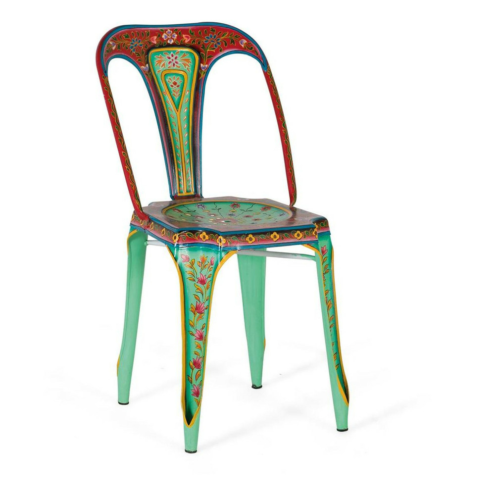 Chaise métal multicolore - lexine décoration d'autrefois