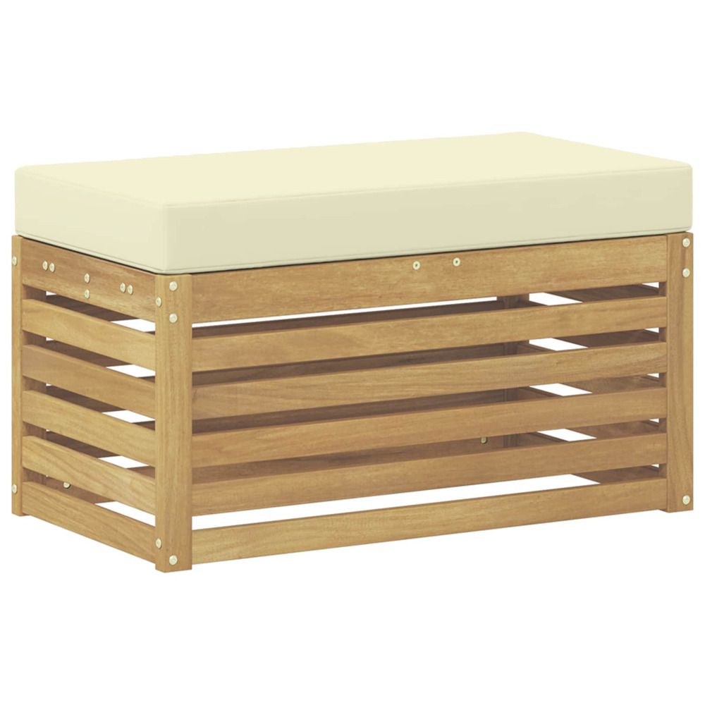 Banc de jardin bois d'acacia massif blanc