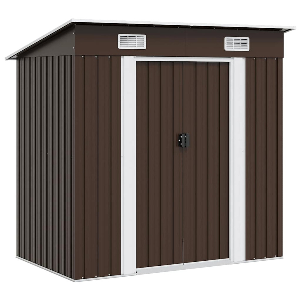 Abri de stockage pour jardin marron 194x121x181 cm acier
