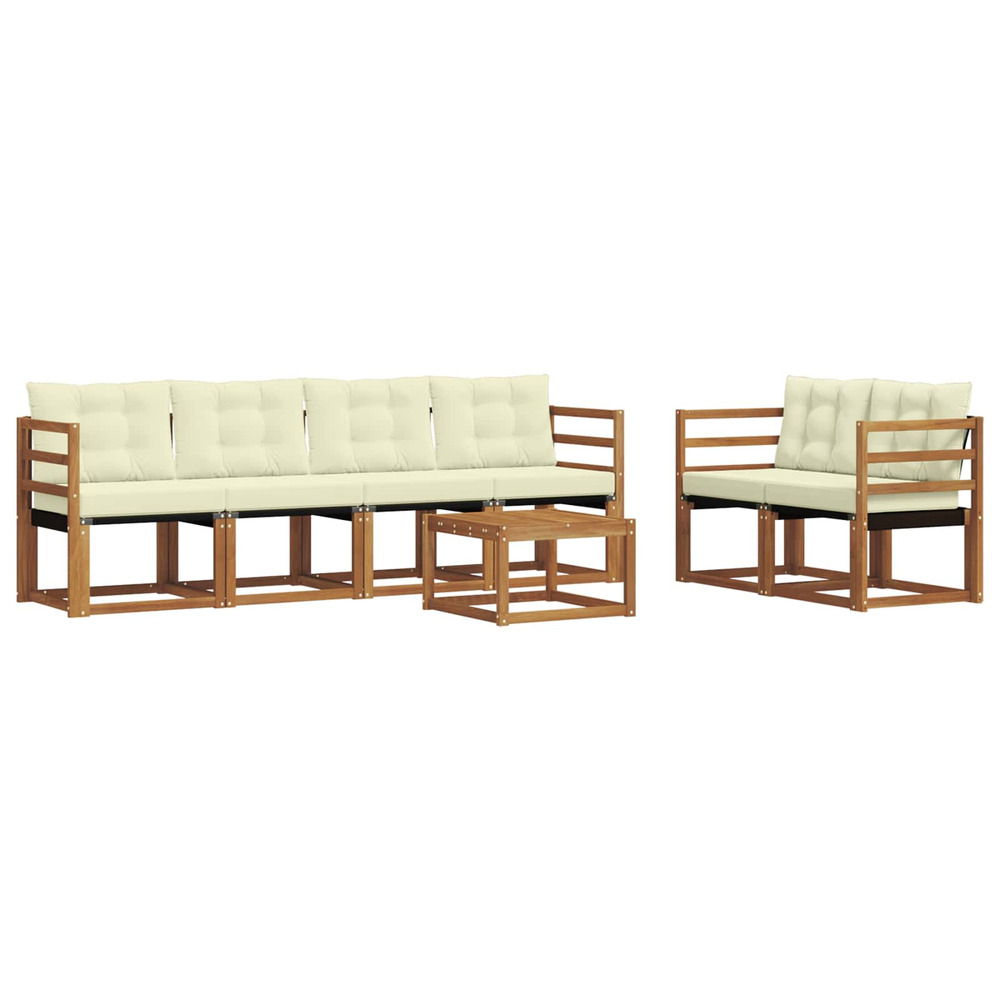 Ensemble de canapés d'extérieur 7 pcs naturel et crème