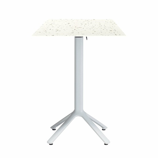Restootab - table haute pliable nemo blanche pour extérieur terrazo 60x60