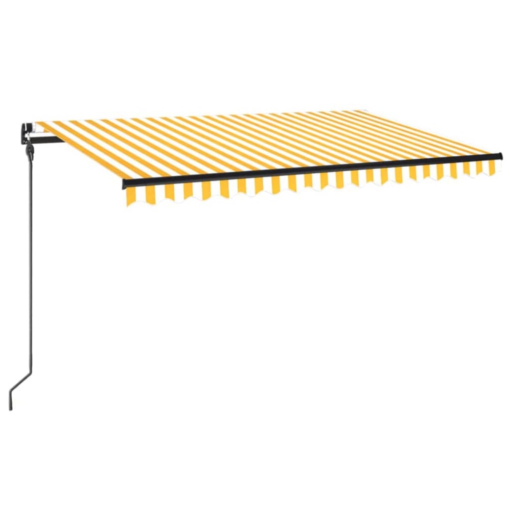 Auvent manuel rétractable 450x300 cm jaune et blanc