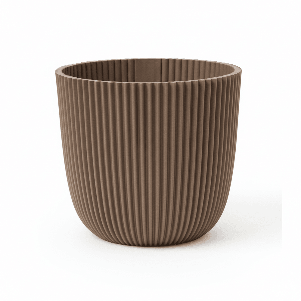 Pot de fleurs taupe chaud - d.25cm