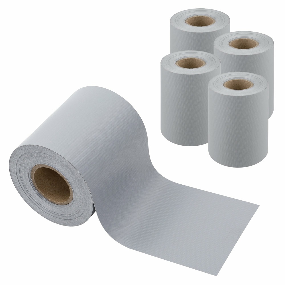 Lot de 4 bandes de brise-vue pvc 140 m x 19 cm 26,6 m² gris clair
